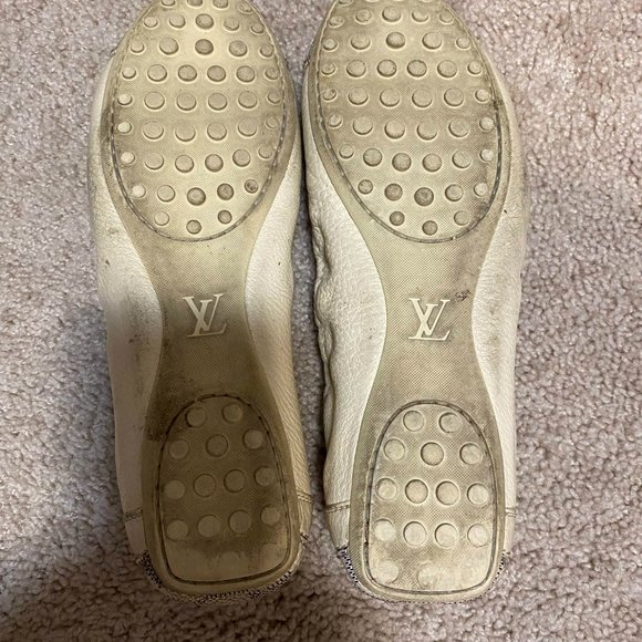 Louis Vuitton White Damier Azur Ballet Flats - Picture 4 of 4